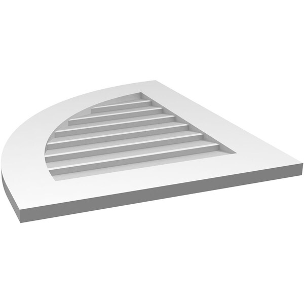 Ekena Millwork Quarter Round Top Left Surface Mount PVC Gable Vent w/ 3-1/2"W x 1"P Standard Frame, 22"W x 26"H - GVPQL22X2601SN
