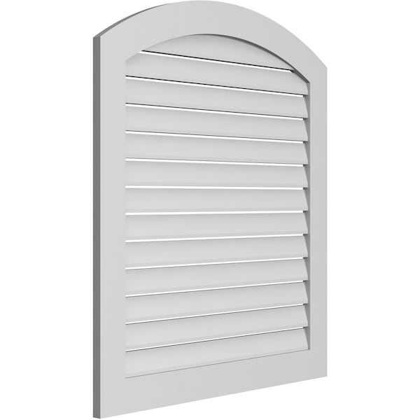 Ekena Millwork Arch Top Surface Mount PVC Gable Vent: Non-Functional, w/ 3-1/2"W x 1"P Standard Frame, 38"W x 40"H - GVPAR38X4001SN