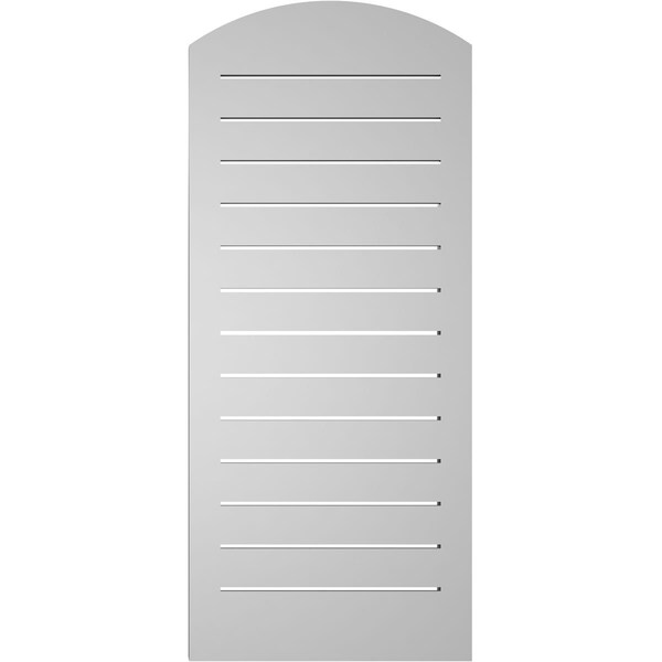 Ekena Millwork Arch Top Surface Mount PVC Gable Vent: Non-Functional, w/2"W x 1-1/2"P Brickmould Frame, 18"W x 40"H - GVPAR18X4002SN