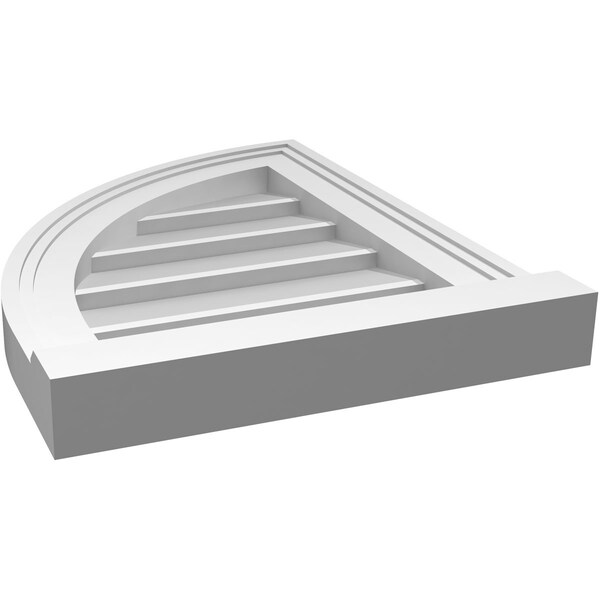 Ekena Millwork Quarter Round Top Left Surface Mount PVC Gable Vent w/ 2"W x 2"P Brickmould Sill Frame, 14"W x 18"H - GVPQL14X1803SN