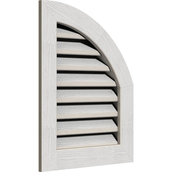 Ekena Millwork Quarter Round Top Right Western Red Cedar Gable Vent w/1" x 4" Flat Trim Frame, 06"W x 36"H - GVWQR06X3601RFPWR