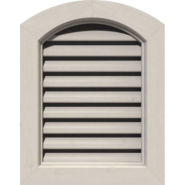 Ekena Millwork Arch Top Gable Vent, Functional, Western Red Cedar Gable Vent w/ Brick Mould Face Frame, 16"W x 36"H - GVWAR16X3600SFPWR