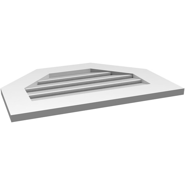 Ekena Millwork Octagonal Top Surface Mount PVC Gable Vent: Functional, w/ 3-1/2"W x 1"P Standard Frame, 26"W x 18"H - GVPOT26X1801SF