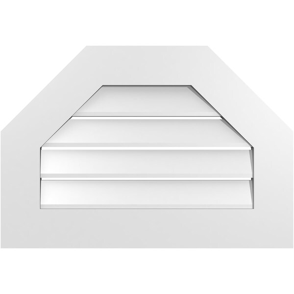 Ekena Millwork Octagonal Top Surface Mount PVC Gable Vent: Functional, w/ 3-1/2"W x 1"P Standard Frame, 26"W x 18"H - GVPOT26X1801SF