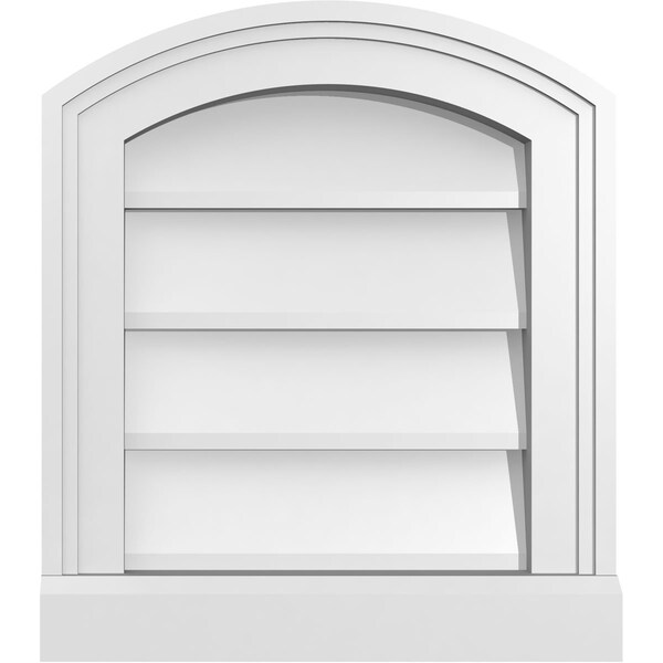 Ekena Millwork Arch Top Surface Mount PVC Gable Vent: Functional, w/ 2"W x 2"P Brickmould Sill Frame, 14"W x 16"H - GVPAR14X1603SF