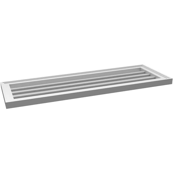 Ekena Millwork Vertical Surface Mount PVC Gable Vent: Functional, w/ 2"W x 1-1/2"P Brickmould Frame, 42"W x 14"H - GVPVE42X1402SF