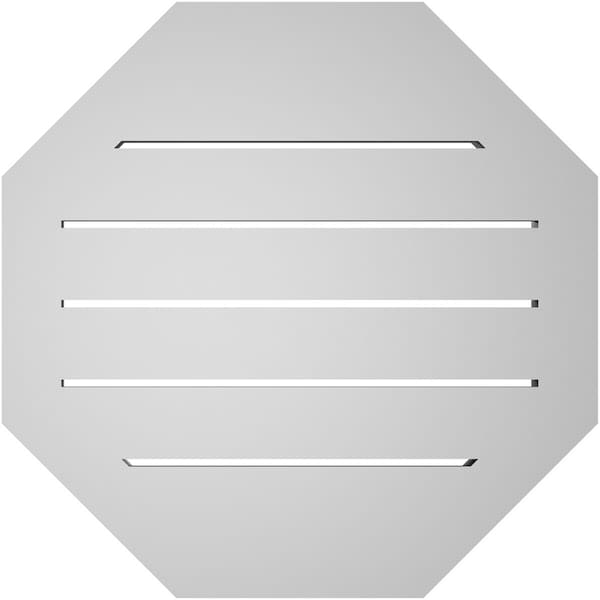 Ekena Millwork Octagonal Surface Mount PVC Gable Vent: Functional, w/ 2"W x 2"P Brickmould Sill Frame, 20"W x 20"H - GVPOC20X2003SF