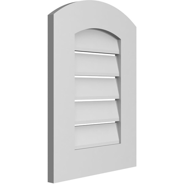 Ekena Millwork Arch Top Surface Mount PVC Gable Vent: Non-Functional, w/ 3-1/2"W x 1"P Standard Frame, 16"W x 20"H - GVPAR16X2001SN