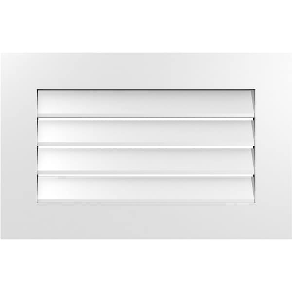 Ekena Millwork Vertical Surface Mount PVC Gable Vent: Functional, w/ 3-1/2"W x 1"P Standard Frame, 28"W x 18"H - GVPVE28X1801SF