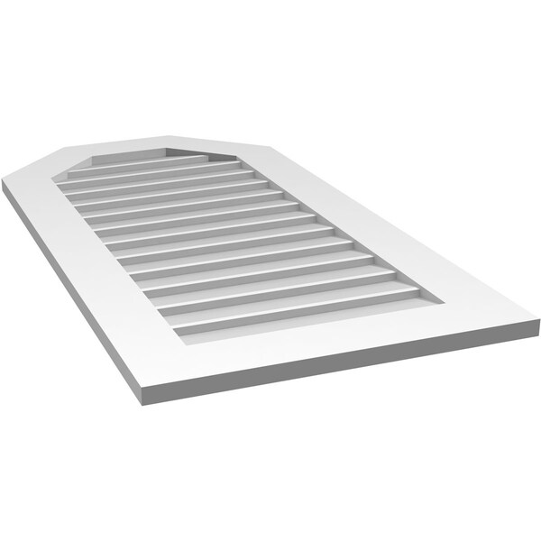 Ekena Millwork Octagonal Top Surface Mount PVC Gable Vent w/ 3-1/2"W x 1"P Standard Frame, 22"W x 42"H - GVPOT22X4201SN
