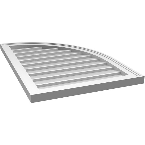 Ekena Millwork Quarter Round Top Right Surface Mount PVC Gable Vent w/ 2"W x 2"P Brickmould Sill Frame, 22"W x 32"H - GVPQR22X3203SN