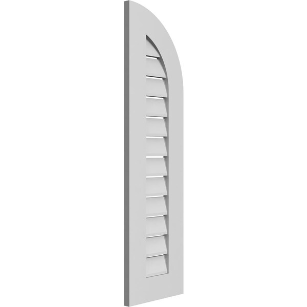Ekena Millwork Quarter Round Top Right Surface Mount PVC Gable Vent w/ 3-1/2"W x 1"P Standard Frame, 12"W x 42"H - GVPQR12X4201SF