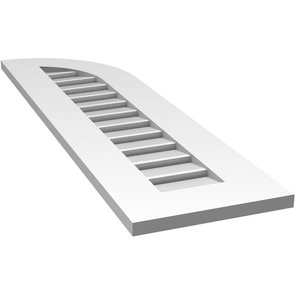 Ekena Millwork Quarter Round Top Right Surface Mount PVC Gable Vent w/ 3-1/2"W x 1"P Standard Frame, 12"W x 42"H - GVPQR12X4201SF