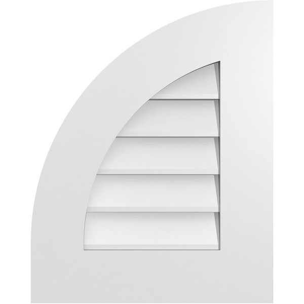 Ekena Millwork Quarter Round Top Left Surface Mount PVC Gable Vent w/ 3-1/2"W x 1"P Standard Frame, 16"W x 20"H - GVPQL16X2001SN