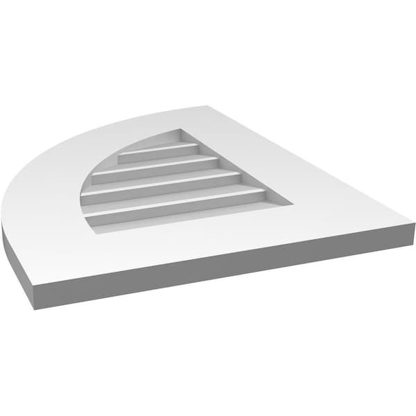 Ekena Millwork Quarter Round Top Left Surface Mount PVC Gable Vent w/ 3-1/2"W x 1"P Standard Frame, 16"W x 20"H - GVPQL16X2001SN