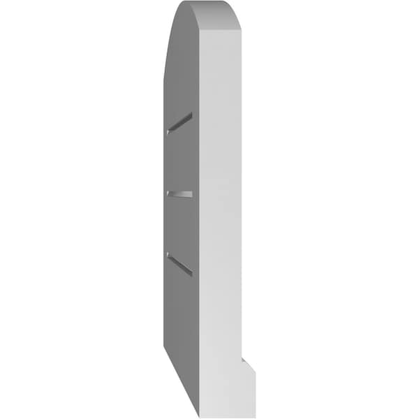 Ekena Millwork Arch Top Surface Mount PVC Gable Vent w/ 2"W x 2"P Brickmould Sill Frame, 14"W x 14"H - GVPAR14X1403SN