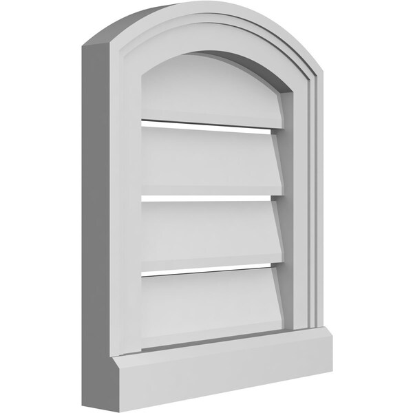 Ekena Millwork Arch Top Surface Mount PVC Gable Vent w/ 2"W x 2"P Brickmould Sill Frame, 14"W x 14"H - GVPAR14X1403SN