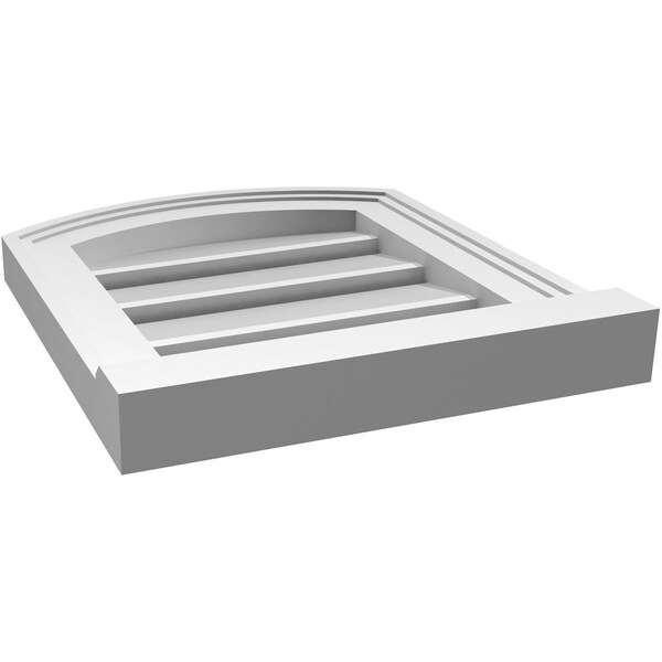 Ekena Millwork Arch Top Surface Mount PVC Gable Vent w/ 2"W x 2"P Brickmould Sill Frame, 14"W x 14"H - GVPAR14X1403SN
