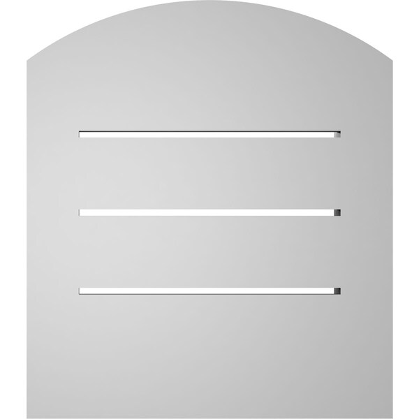 Ekena Millwork Arch Top Surface Mount PVC Gable Vent w/ 2"W x 2"P Brickmould Sill Frame, 14"W x 14"H - GVPAR14X1403SN