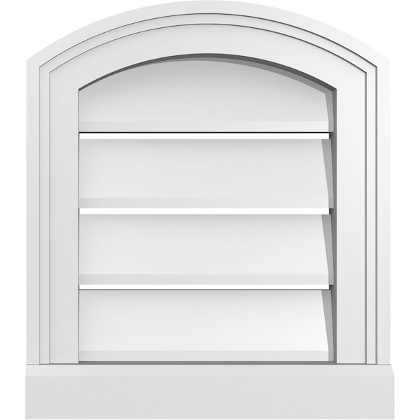 Ekena Millwork Arch Top Surface Mount PVC Gable Vent w/ 2"W x 2"P Brickmould Sill Frame, 14"W x 14"H - GVPAR14X1403SN