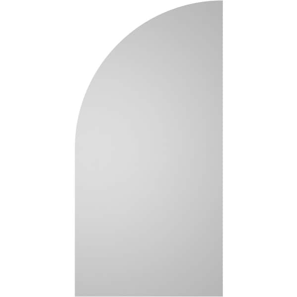 Ekena Millwork Quarter Round Top Right Surface Mount PVC Gable Vent w/ 2"W x 2"P Brickmould Sill Frame, 18"W x 36"H - GVPQR18X3603SN