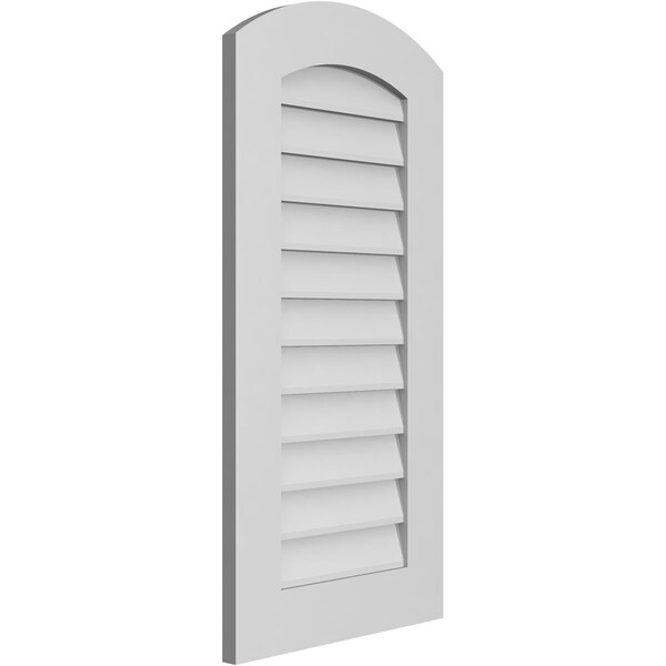 Ekena Millwork Arch Top Surface Mount PVC Gable Vent: Functional, w/ 3-1/2"W x 1"P Standard Frame, 18"W x 36"H - GVPAR18X3601SF