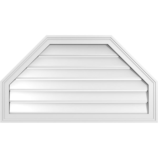 Ekena Millwork Octagonal Top Surface Mount PVC Gable Vent w/ 2"W x 1-1/2"P Brickmould Frame, 36"W x 20"H - GVPOT36X2002SF