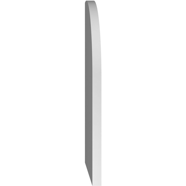 Ekena Millwork Quarter Round Top Left Surface Mount PVC Gable Vent w/ 2"W x 1-1/2"P Brickmould Frame, 16"W x 34"H - GVPQL16X3402SN