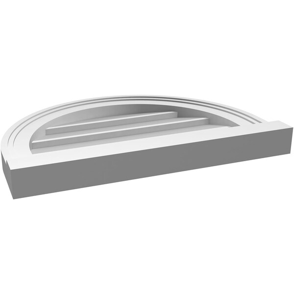 Ekena Millwork Round Top Surface Mount PVC Gable Vent w/ 2"W x 2"P Brickmould Sill Frame, 20"W x 14"H - GVPRT20X1403SN