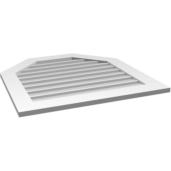 Ekena Millwork Octagonal Top Surface Mount PVC Gable Vent w/ 3-1/2"W x 1"P Standard Frame, 32"W x 32"H - GVPOT32X3201SN