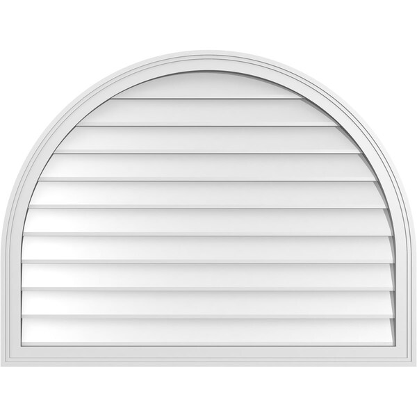 Ekena Millwork Round Top Surface Mount PVC Gable Vent w/ 2"W x 1-1/2"P Brickmould Frame, 42"W x 32"H - GVPRT42X3202SN