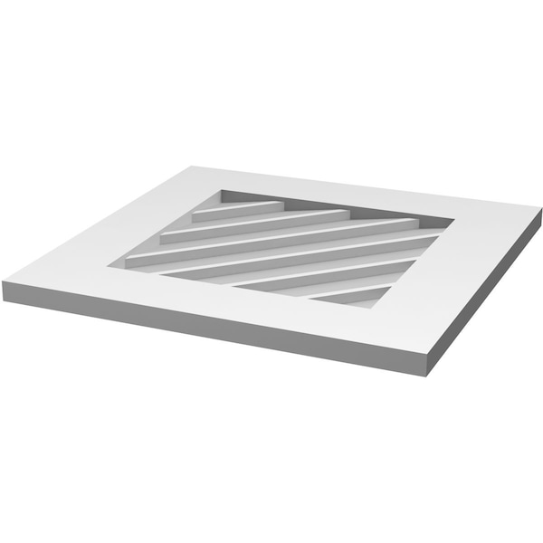 Ekena Millwork Diamond Surface Mount PVC Gable Vent: Functional, w/ 3-1/2"W x 1"P Standard Frame, 28"W x 28"H - GVPDI28X2801SF