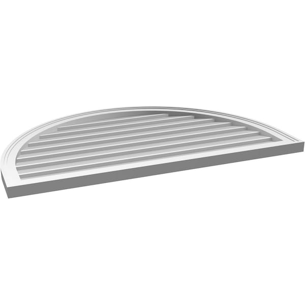 Ekena Millwork Round Top Surface Mount PVC Gable Vent w/ 2"W x 1-1/2"P Brickmould Frame, 42"W x 26"H - GVPRT42X2602SN