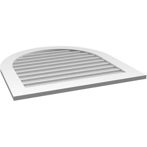 Ekena Millwork Round Top Surface Mount PVC Gable Vent: Non-Functional, w/ 3-1/2"W x 1"P Standard Frame, 34"W x 34"H - GVPRT34X3401SN