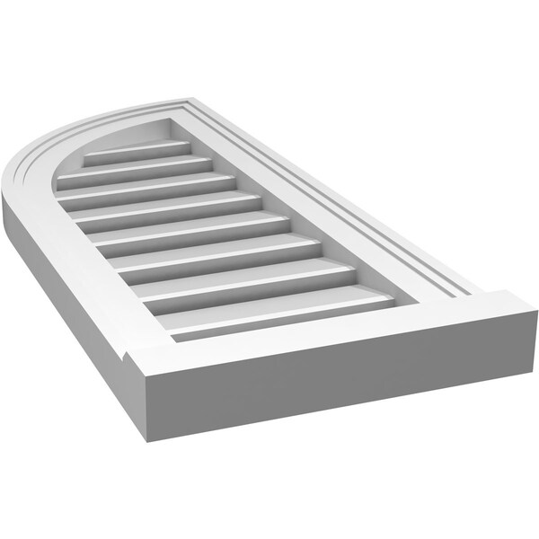 Ekena Millwork Quarter Round Top Left Surface Mount PVC Gable Vent w/ 2"W x 2"P Brickmould Sill Frame, 12"W x 28"H - GVPQL12X2803SF