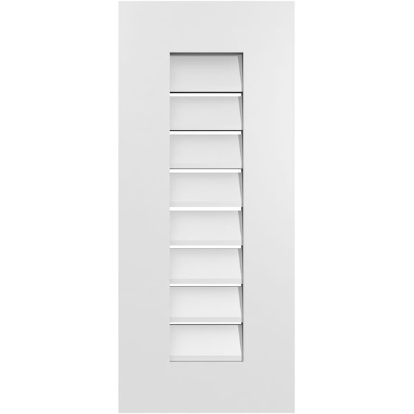 Ekena Millwork Vertical Surface Mount PVC Gable Vent: Functional, w/ 3-1/2"W x 1"P Standard Frame, 12"W x 28"H - GVPVE12X2801SF