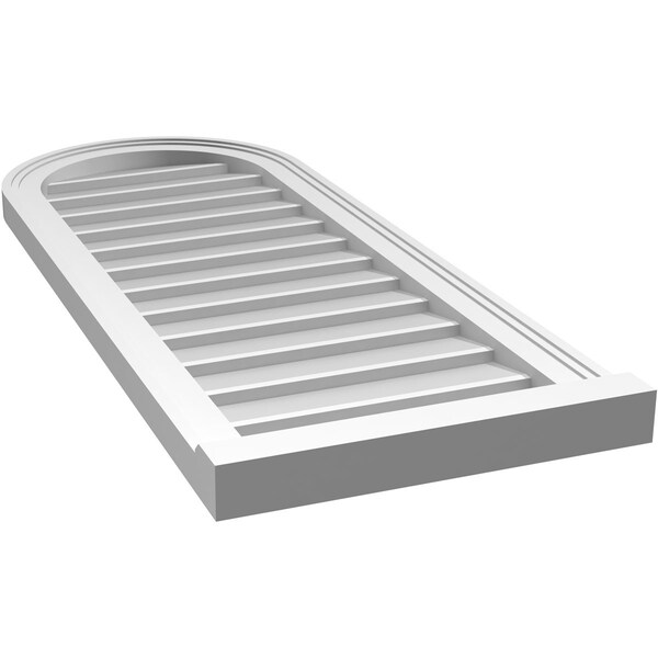 Ekena Millwork Round Top Surface Mount PVC Gable Vent w/ 2"W x 2"P Brickmould Sill Frame, 16"W x 40"H - GVPRT16X4003SN