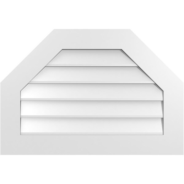 Ekena Millwork Octagonal Top Surface Mount PVC Gable Vent w/ 3-1/2"W x 1"P Standard Frame, 32"W x 22"H - GVPOT32X2201SN