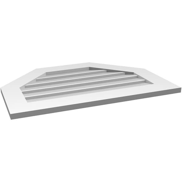 Ekena Millwork Octagonal Top Surface Mount PVC Gable Vent w/ 3-1/2"W x 1"P Standard Frame, 32"W x 22"H - GVPOT32X2201SN