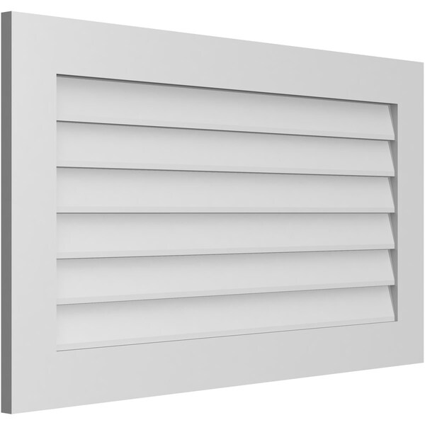 Ekena Millwork Vertical Surface Mount PVC Gable Vent: Non-Functional, w/3-1/2"W x 1"H, Standard Frame, 42"W x 24"H - GVPVE42X2401SN