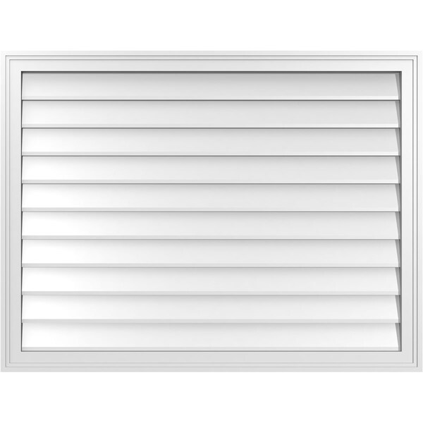 Ekena Millwork Vertical Surface Mount PVC Gable Vnt: Non-Functional, w/2"W x 1-1/2"H, Brickmould Frame, 42"W x 32"H - GVPVE42X3202SN