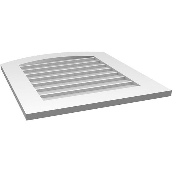 Ekena Millwork Arch Top Surface Mount PVC Gable Vent: Functional, w/ 3-1/2"W x 1"P Standard Frame, 24"W x 28"H - GVPAR24X2801SF