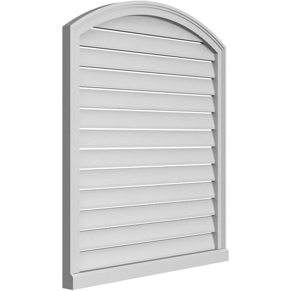 Ekena Millwork Arch Top Surface Mount PVC Gable Vent w/ 2"W x 2"P Brickmould Sill Frame, 36"W x 38"H - GVPAR36X3803SN