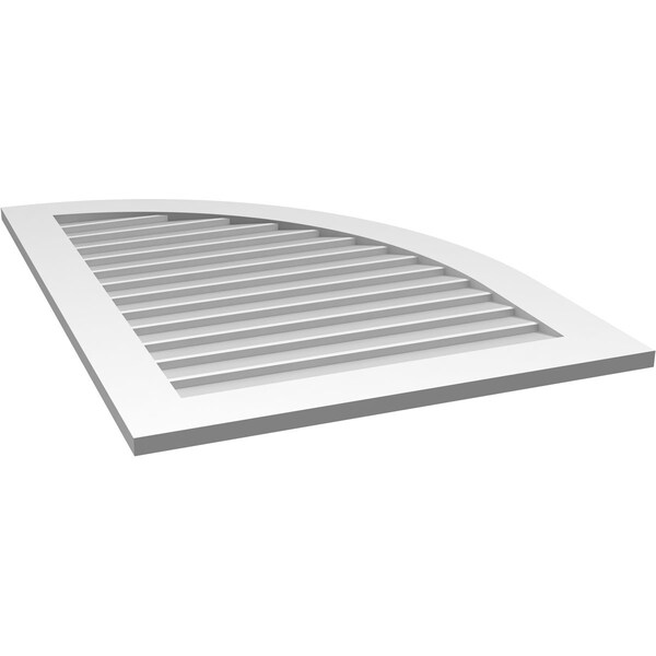 Ekena Millwork Quarter Round Top Right Surface Mount PVC Gable Vent w/ 3-1/2"W x 1"P Standard Frame, 30"W x 42"H - GVPQR30X4201SN