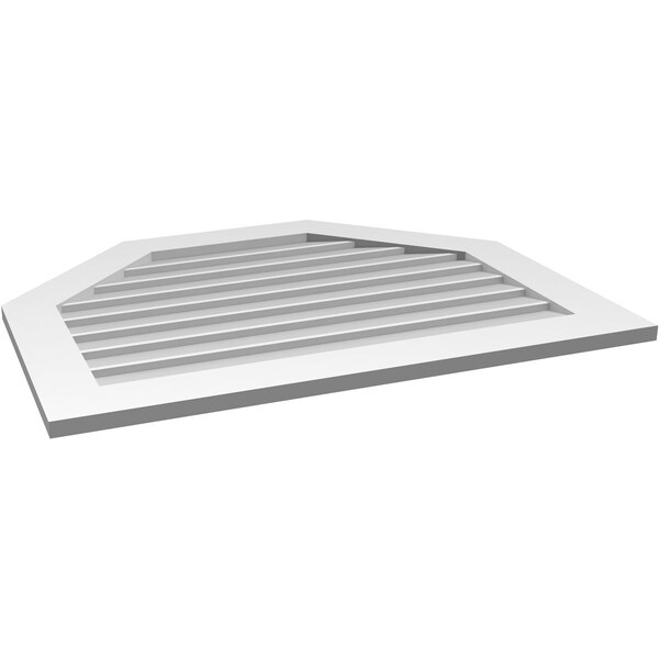 Ekena Millwork Octagonal Top Surface Mount PVC Gable Vent w/ 3-1/2"W x 1"P Standard Frame, 38"W x 30"H - GVPOT38X3001SN