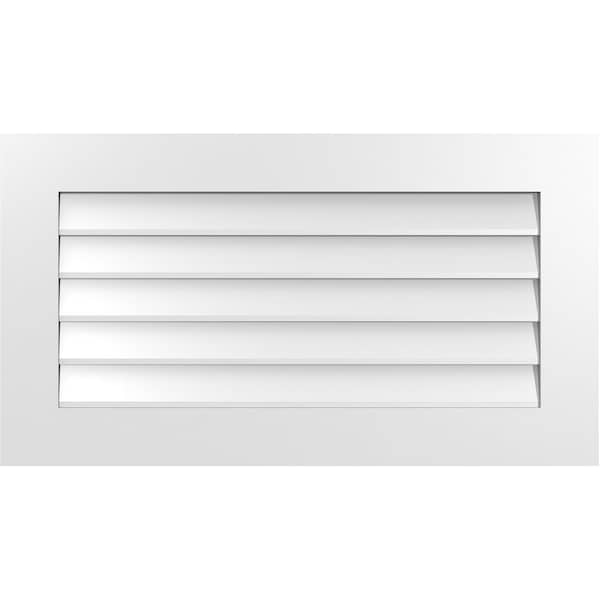 Ekena Millwork Vertical Surface Mount PVC Gable Vent: Non-Functional, w/3-1/2"W x 1"H, Standard Frame, 36"W x 20"H - GVPVE36X2001SN