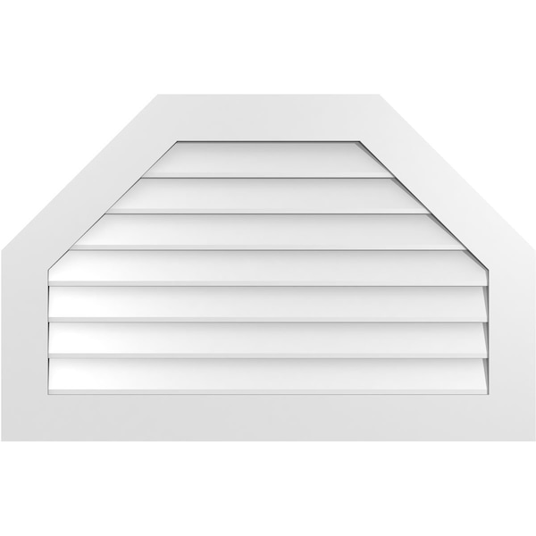 Ekena Millwork Octagonal Top Surface Mount PVC Gable Vent w/ 3-1/2"W x 1"P Standard Frame, 40"W x 26"H - GVPOT40X2601SN