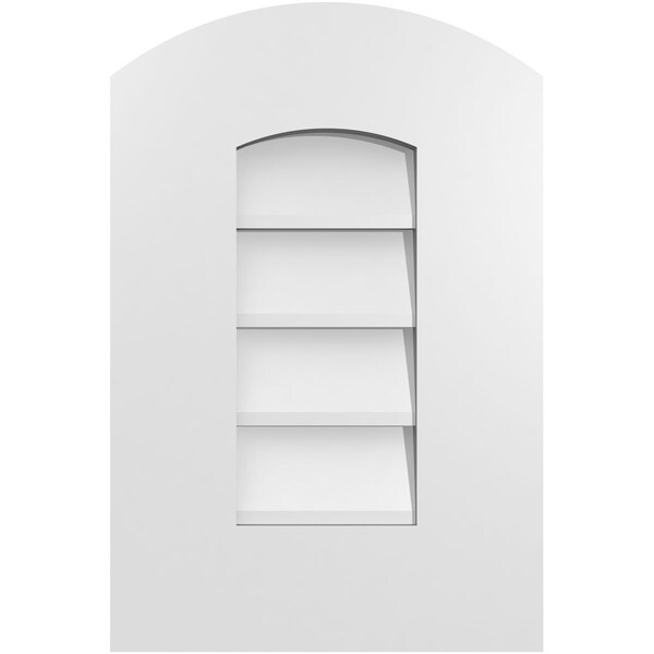 Ekena Millwork Arch Top Surface Mount PVC Gable Vent: Functional, w/ 3-1/2"W x 1"P Standard Frame, 12"W x 18"H - GVPAR12X1801SF