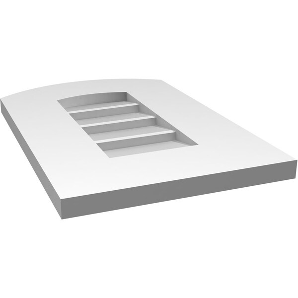 Ekena Millwork Arch Top Surface Mount PVC Gable Vent: Functional, w/ 3-1/2"W x 1"P Standard Frame, 12"W x 18"H - GVPAR12X1801SF