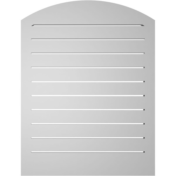 Ekena Millwork Arch Top Surface Mount PVC Gable Vent: Non-Functional, w/2"W x 1-1/2"P Brickmould Frame, 26"W x 32"H - GVPAR26X3202SN